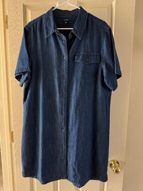 J Crew Short Sleeve Jean Dress-XL